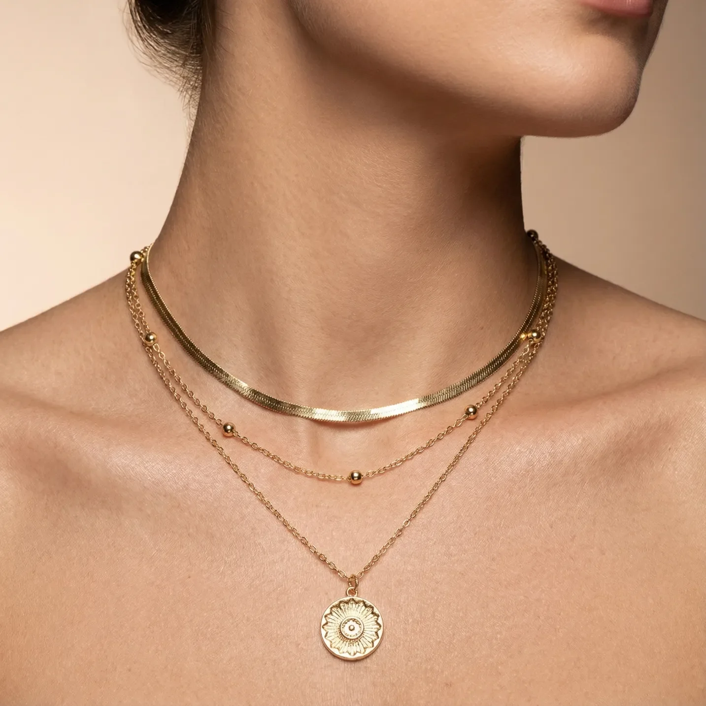 Collier multirang argent – Image 4