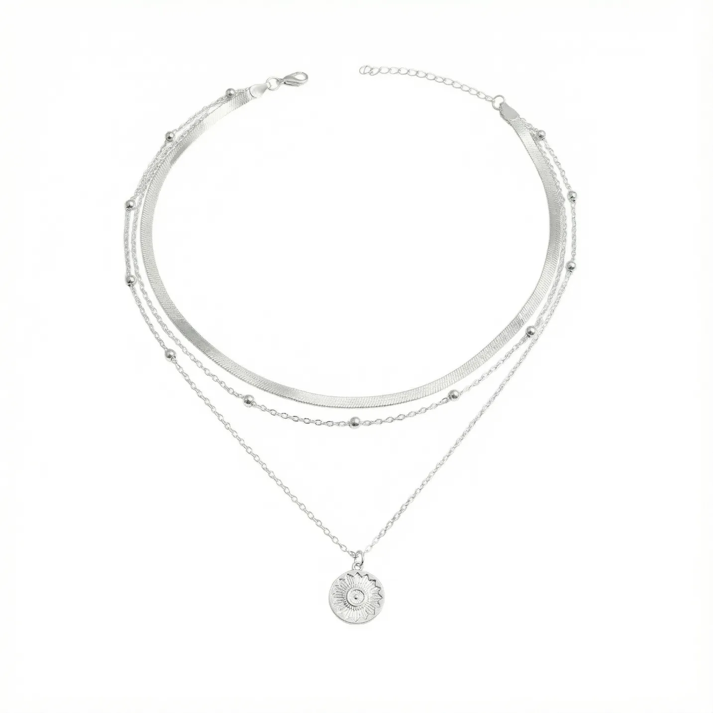 Collier multirang argent – Image 8