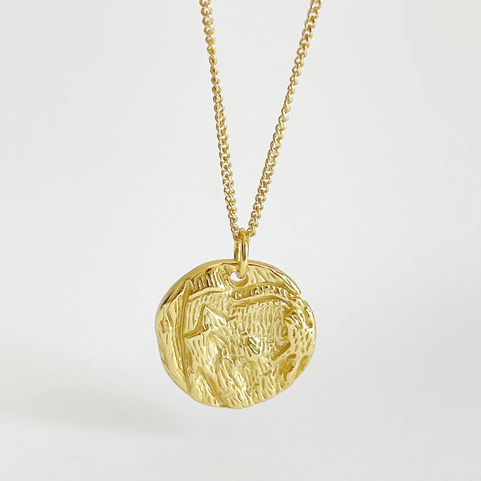 Pendentif en argent rond irrégulier – Image 2