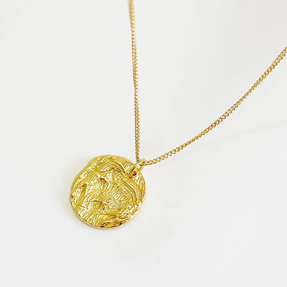 Pendentif en argent rond irrégulier – Image 6