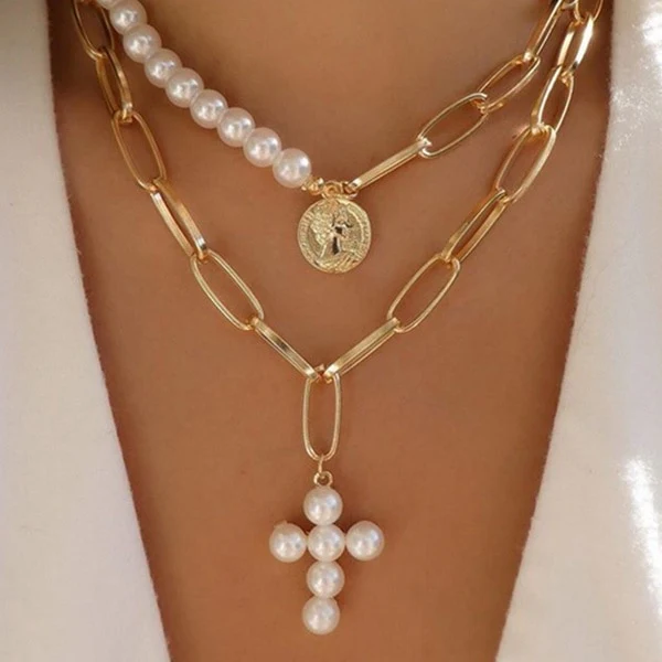 Collier multirang croix – Image 2