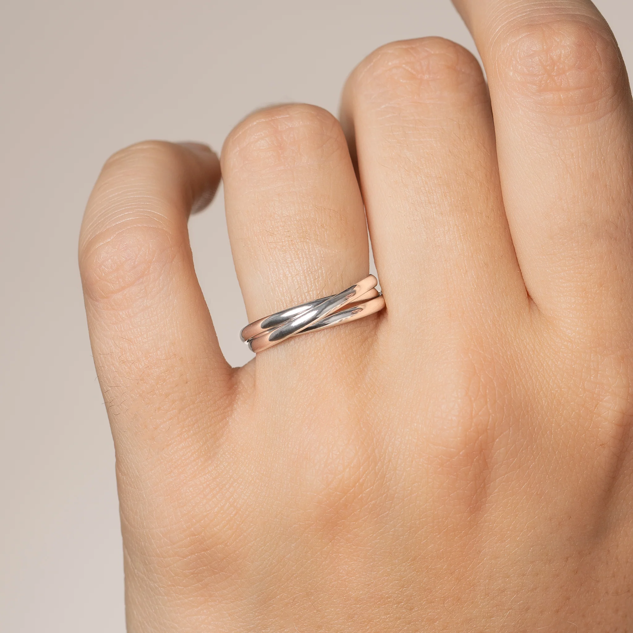 Bague trois anneaux en argent – Image 2