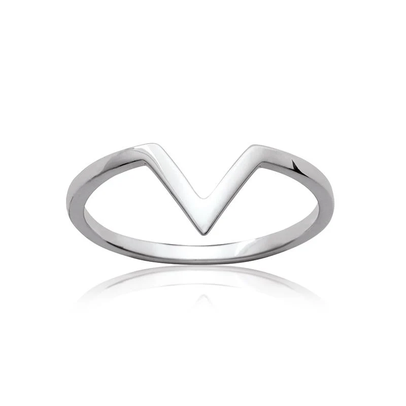Bague triangle en argent véritable – Image 4