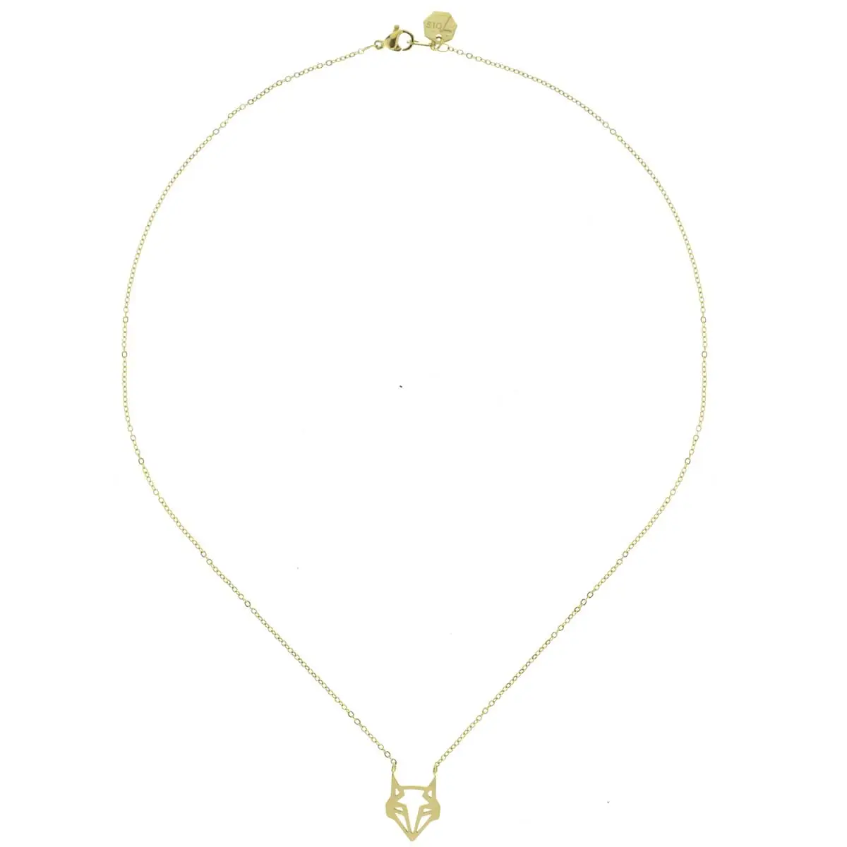 Collier tête de renard origami doré – Image 4